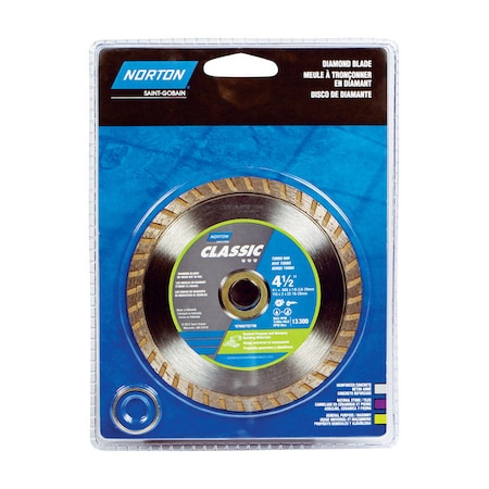 Norton Abrasives Norton Clipper 4-1/2 in. D X 5/8 and 7/8 in. Diamond Turbo Rim Blade 1 pc 07660702790